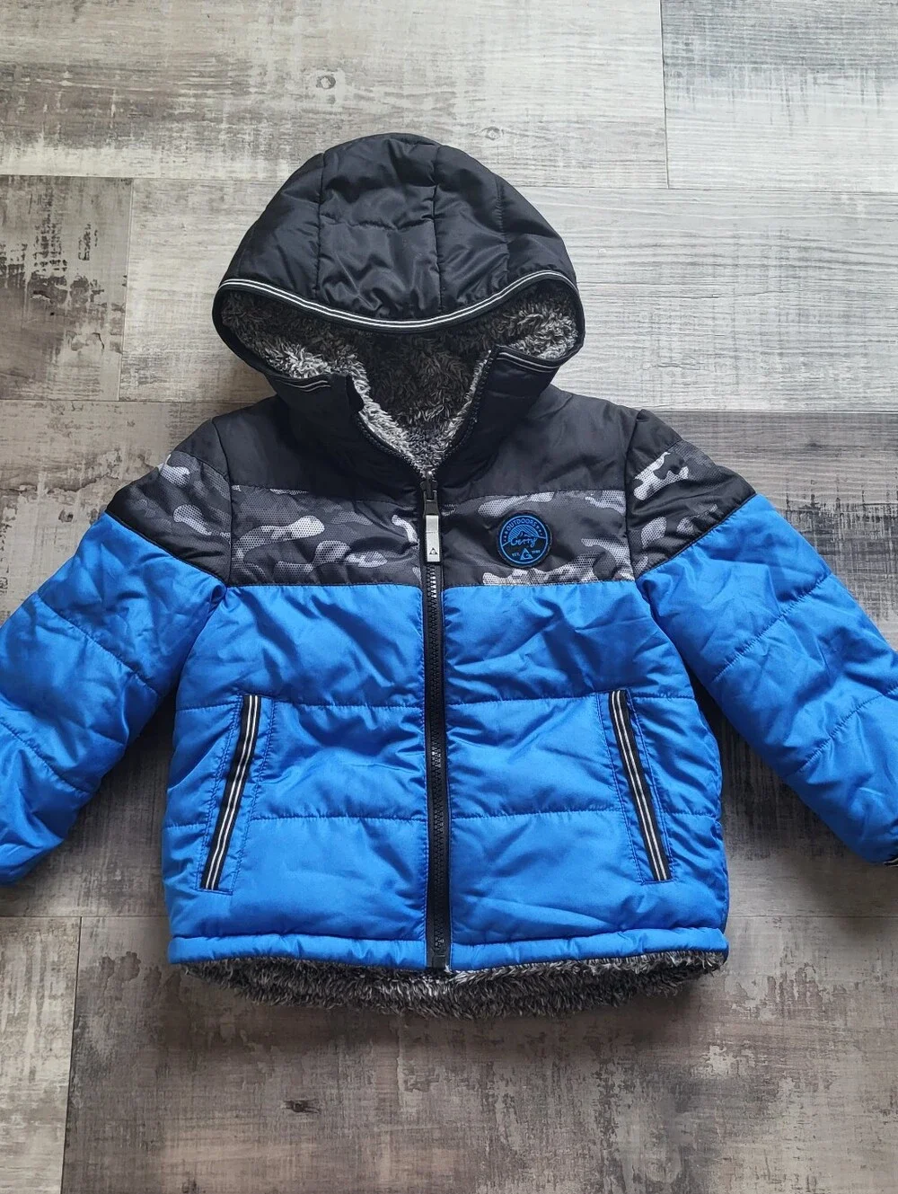 Gerry toddler boy reversible winter jacket size 3T Blue